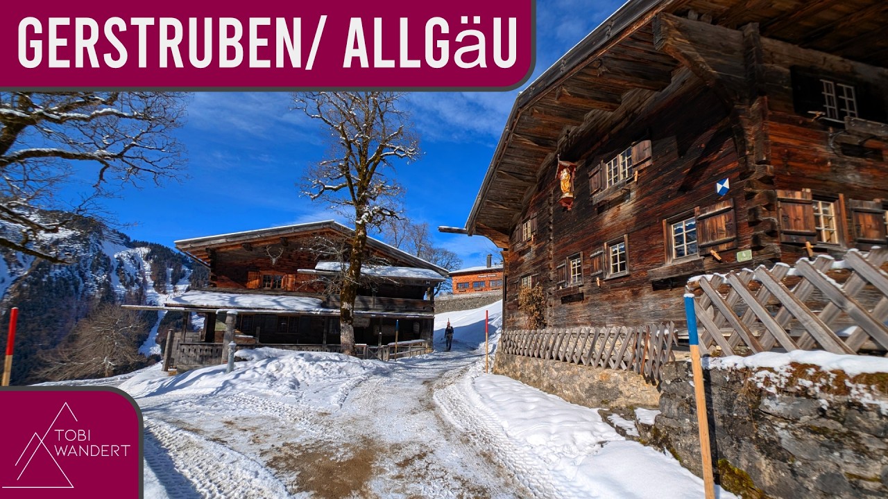 Winterwanderung zum alten Bergbauerndorf Gerstruben bei Oberstdorf im Allgäu