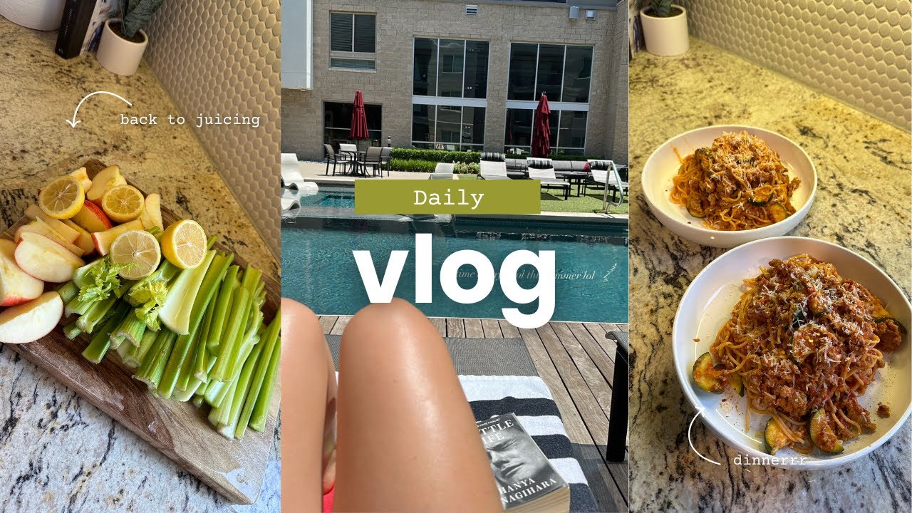 DAILY VLOG! | juicing, made dinner, tanning
