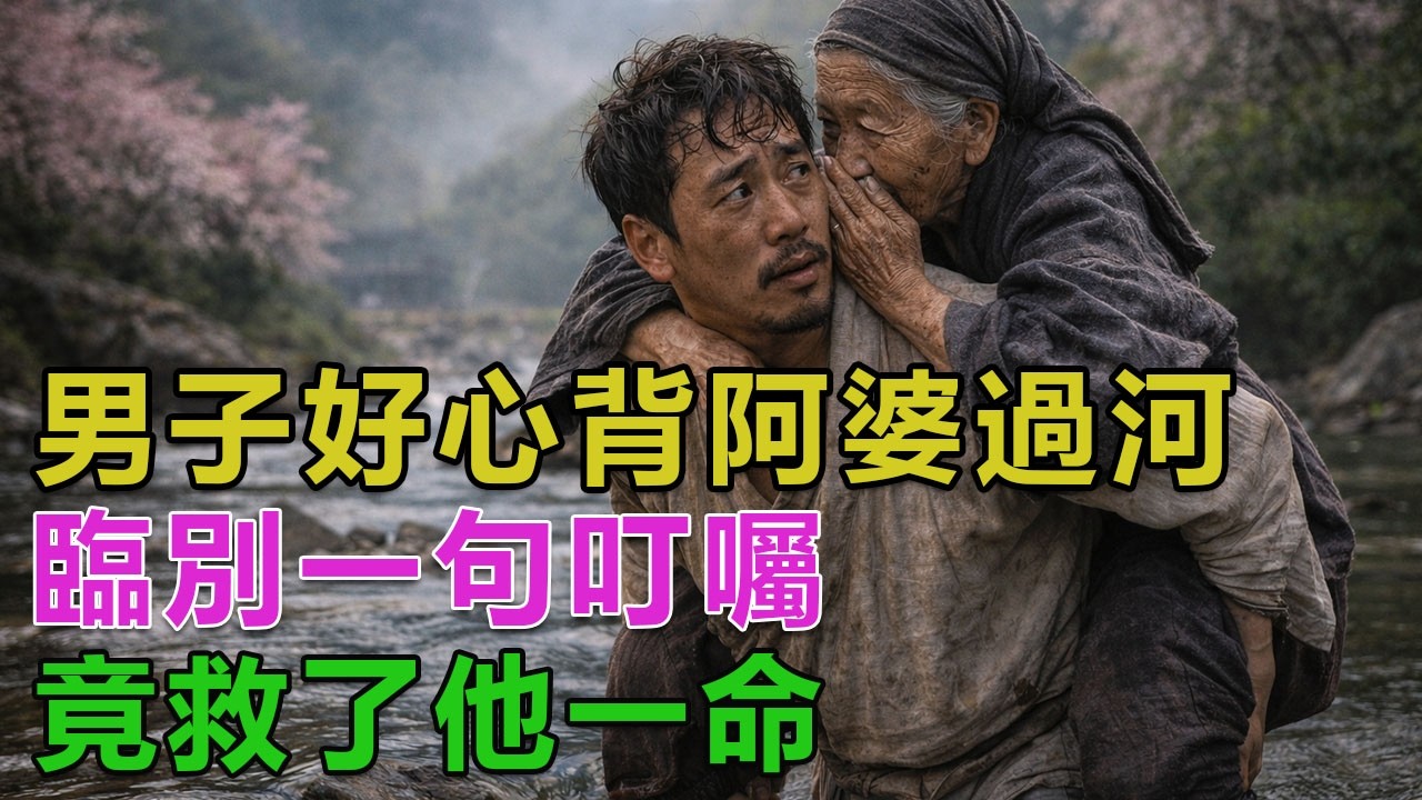 民間故事：男子好心背阿婆過河，臨別一句叮囑，竟救了他一命