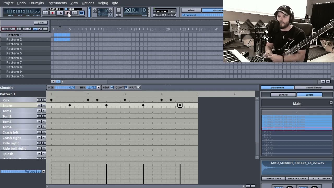 Linux Metal Riffing с помощью Hydrogen Drum Machine