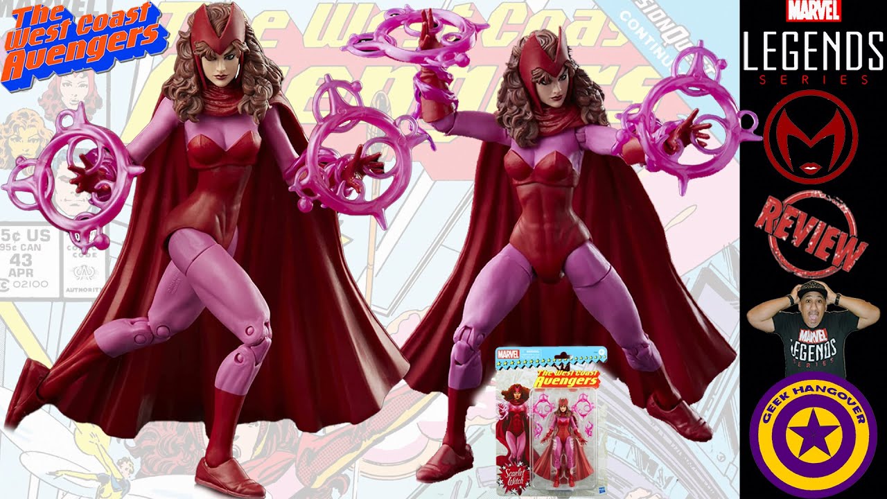 Marvel Legends Retro Cardback  West Coast Avengers Scarlet Witch Action Figure Unboxing & Review