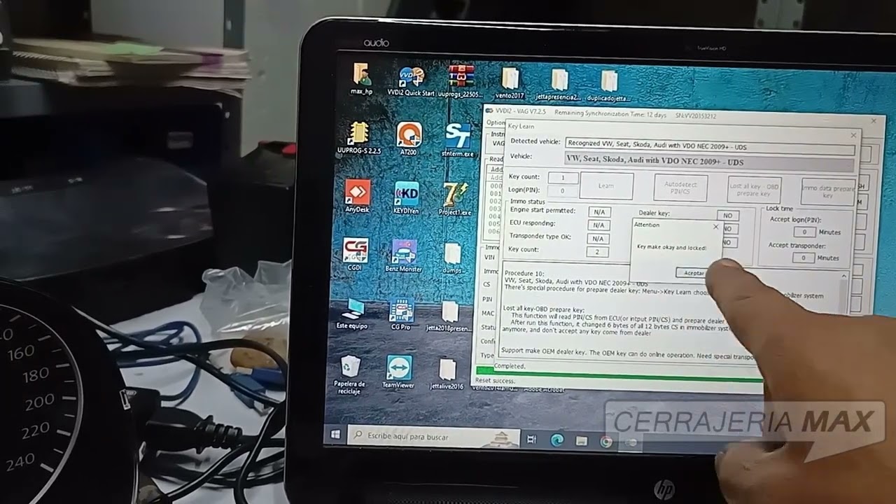 Programación de llave en banco tablero jetta MK6