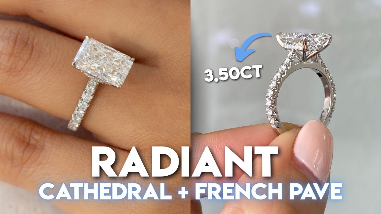 Should you get an elongated shape diamond? | 3.50ct Radiant cut Pave Engagement Ring