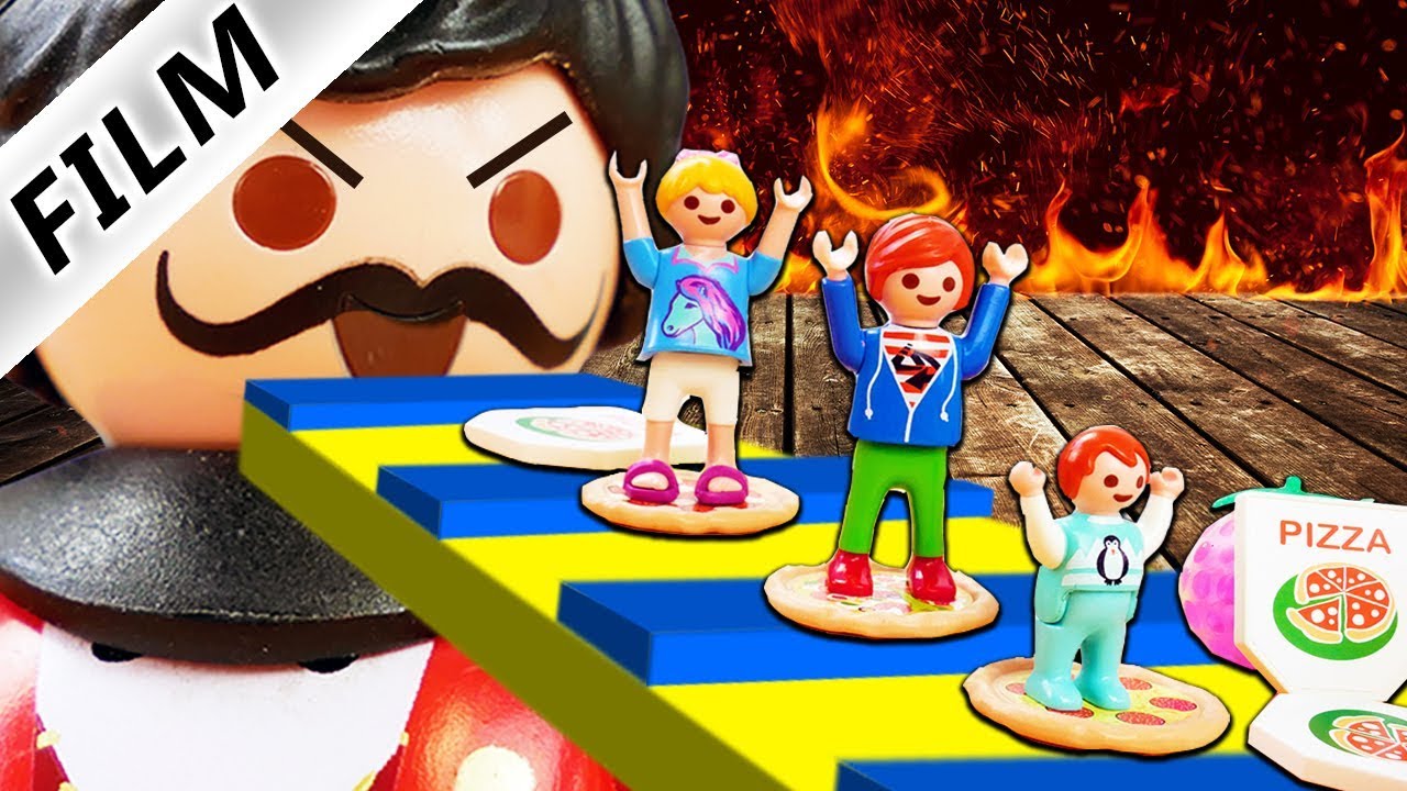 Playmobil Film Deutsch ENTKOMME AUS BÖSER PIZZERIA! EINGESPERRT WEGEN SCHLECHTER PIZZA Familie Vogel