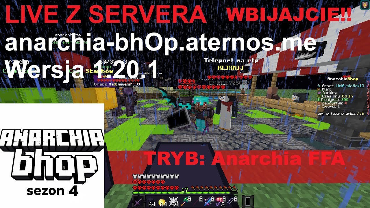 LIVE Z SERVERA ANARCHIA FFA anarchia-bhOp.aternos.me Wbijajcie! Będą Keyalle!