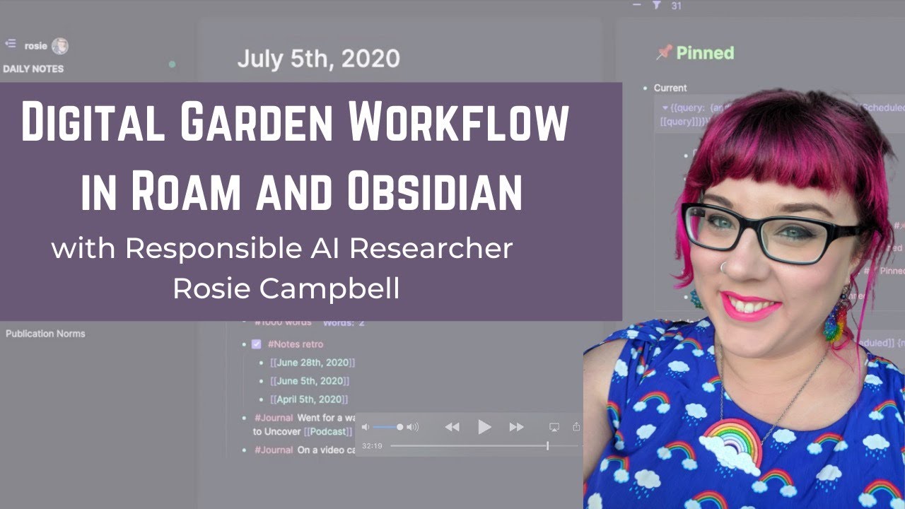 Roam Tour with Rosie Campbell- Roam and Obsidian Workflow with Digital Gardens