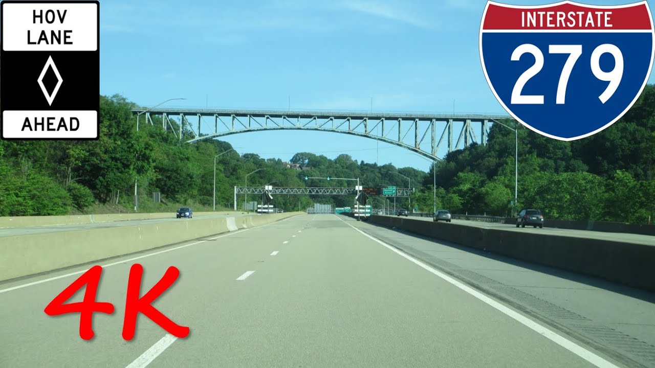⁴ᴷ Interstate 279 northbound (HOV Lanes) [4K VIDEO]