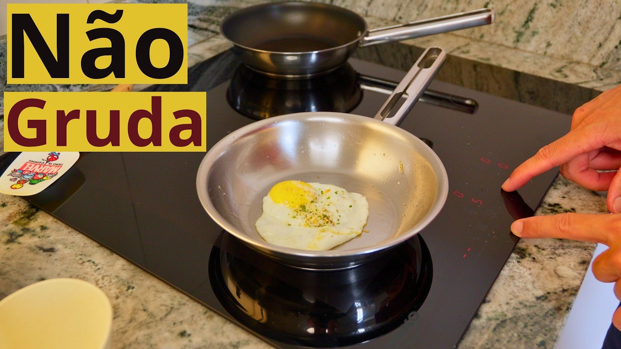 Como Fritar sem Grudar panela de inox sem antiaderente