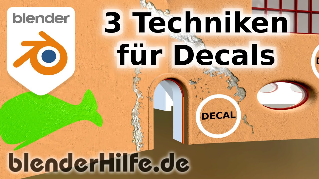 Blender 3D Tutorial 2.8 / 2.9 - Decals / Texture Projection (deutsch)