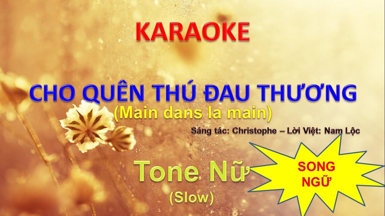 [KARAOKE] Cho quên thú đau thương - Main dans la main (Christophe) - Tone Nữ (E) - #coverbytmn