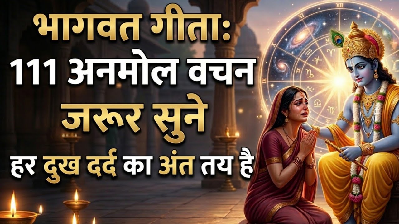 भागवत गीता 111 अनमोल वचन 😳 जो आपकी हर परेशानी खत्म कर देंगे | जब भी समय मिले तो अवश्य सुनें एक बार 🙏