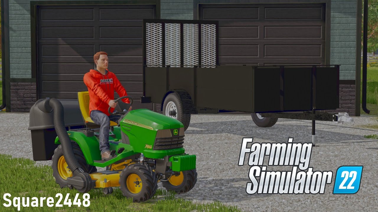 Покупка газонокосилки John Deere и прицепа для хозяйственных нужд | FS22 Homeowner