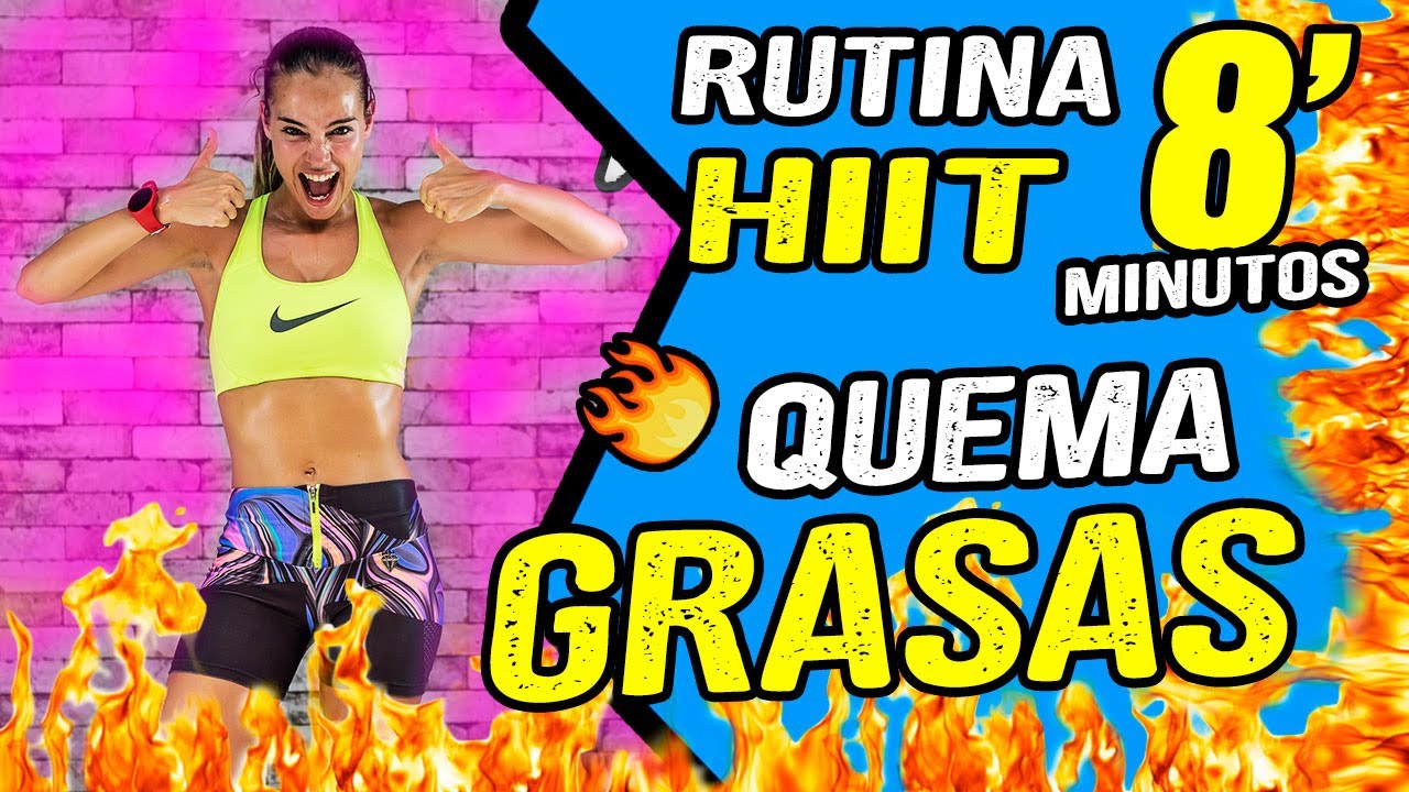 RUTINA QUEMAGRASAS HIIT en 8 MINUTOS || EJERCICIOS EN CASA para QUEMAR GRASA