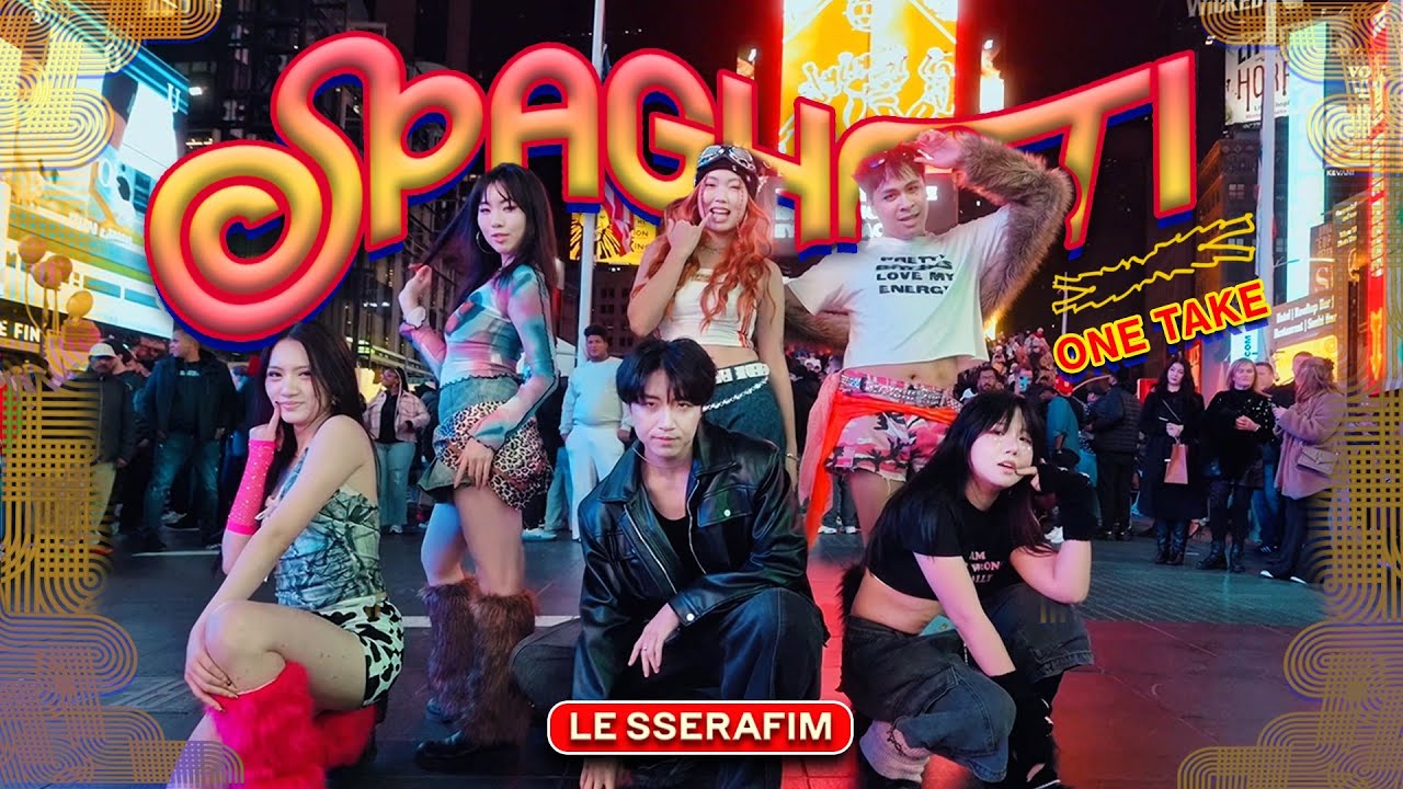 [K-POP НА ПУБЛИЧНЫХ ТЕРРИТОРИЯХ НЬЮ-ЙОРКА | ОДИН ДУБЛЬ] Кавер LE SSERAFIM - SPAGHETTI (при участи...