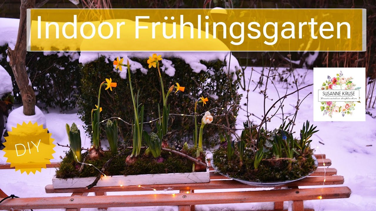 DIY: INDOOR FRÜHLINGS-GARTEN selber machen - natürliche TISCHDEKO - kreative BLUMENDEKO