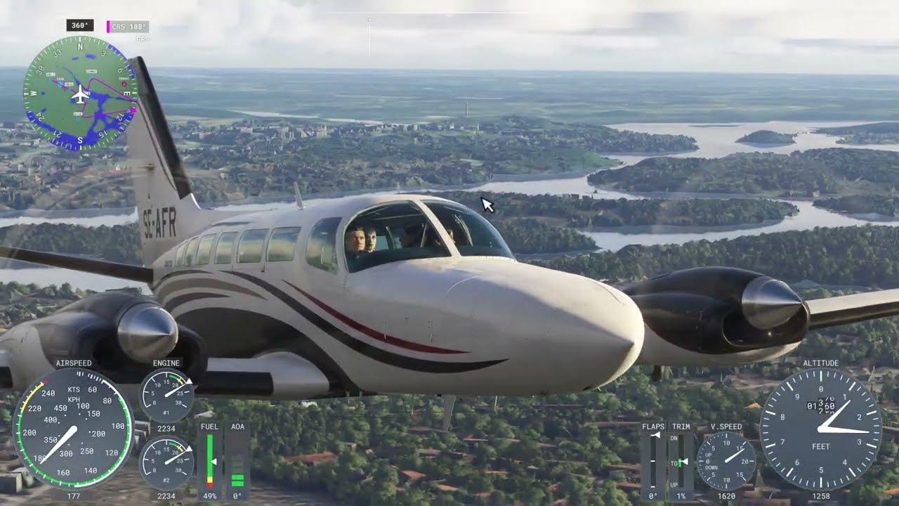 MSFS24 Tukholmassa Maisemalento, Cessna 404 Titan, Pilot Peku