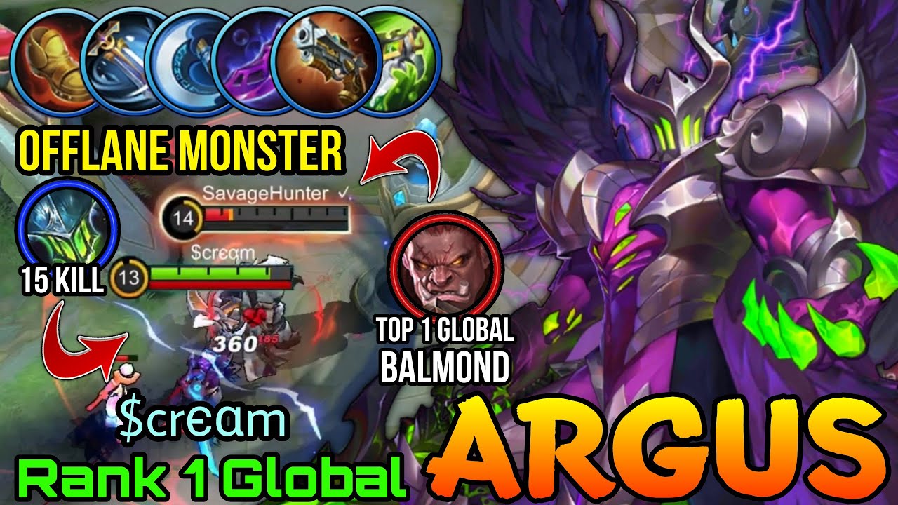 Offlane Monster Argus 15 Kills VS Top 1 Balmond! - Top 1 Global Argus by $crєαm - MLBB