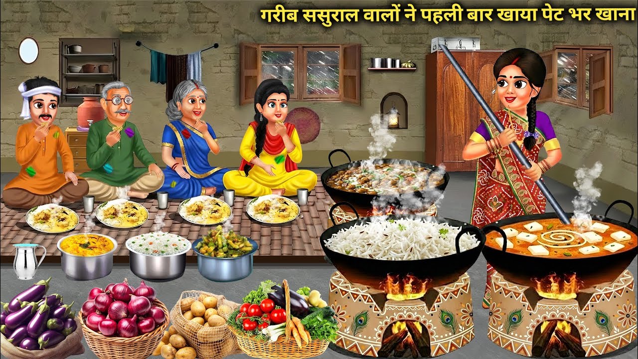 गरीब ससुराल वालों ने पहली बार खाया  पेटभर खाना | Poor in-laws ate for the first time | Cartoon Video