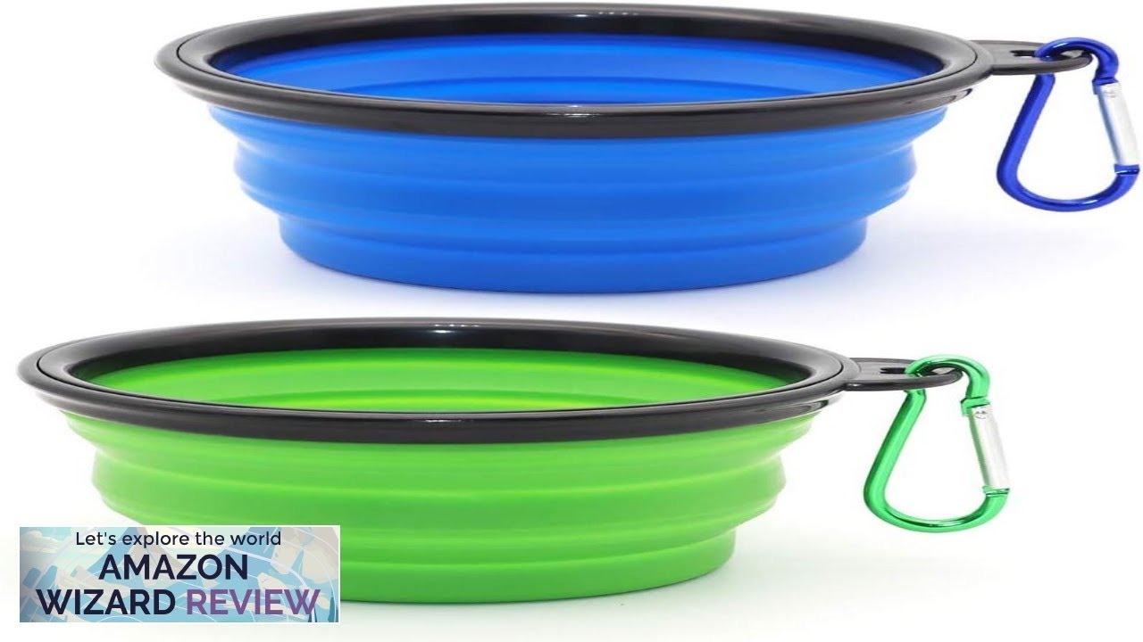 Dog Bowl Pet Collapsible Bowls 2 Pack for Cats Dogs Portable Pet Review