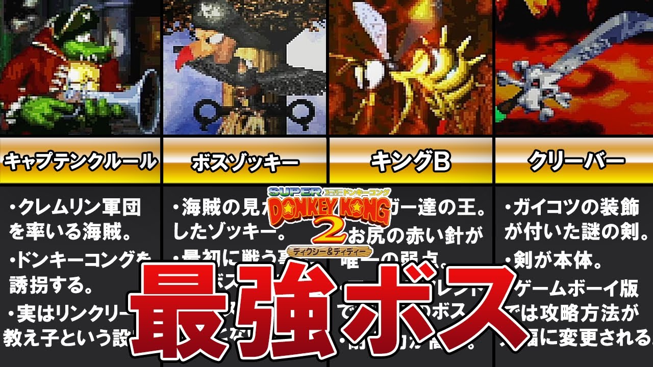 【スーパードンキーコング2】最強ボスランキング TOP7【ゆっくり解説】