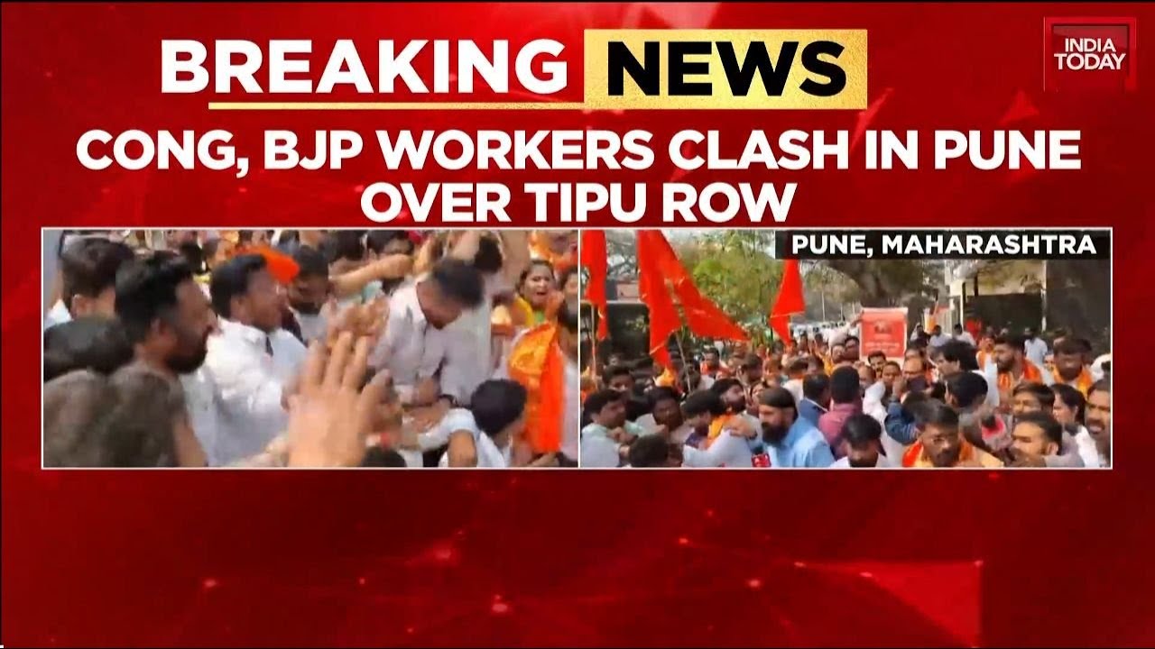 Breaking: Congress-BJP Workers Clash In Pune Over Tipu Sultan Row | Pune Ground Report | India Today