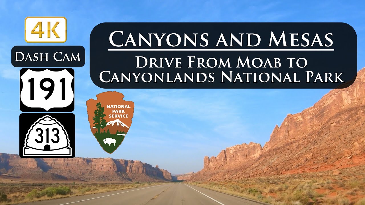 Amazing Drive to Canyonlands National Park from Moab Utah in 4K Ultra HD