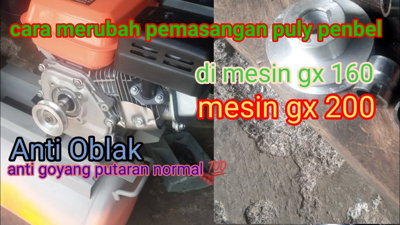cara merubah pasang pulley penbel komplesor di mesin  gx 200 .anti oblak dan laher jadi awet