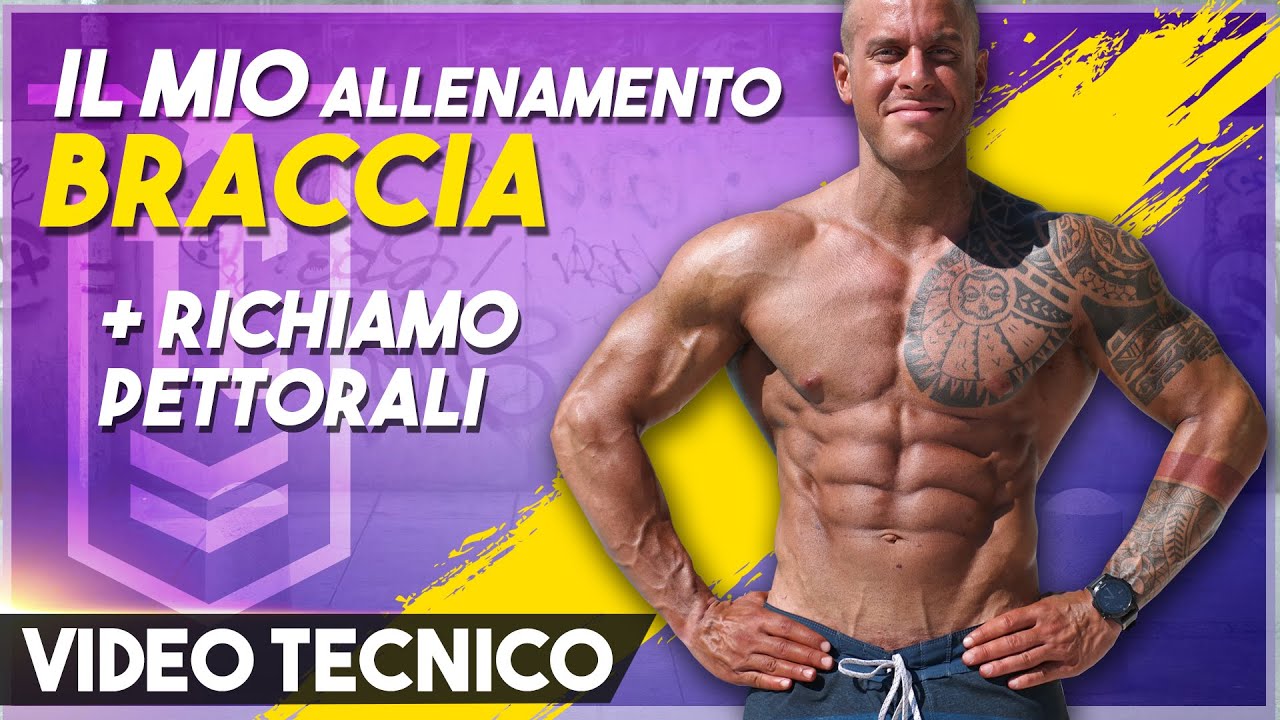 La mia scheda BICIPITI e TRICIPITI+ richiamo Pettorali ALLENAMENTO [Video Tecnico]