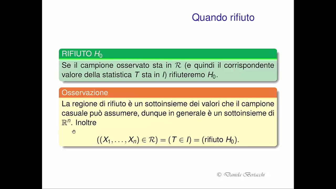 3 - Test d'ipotesi: come rifiutare l'ipotesi nulla