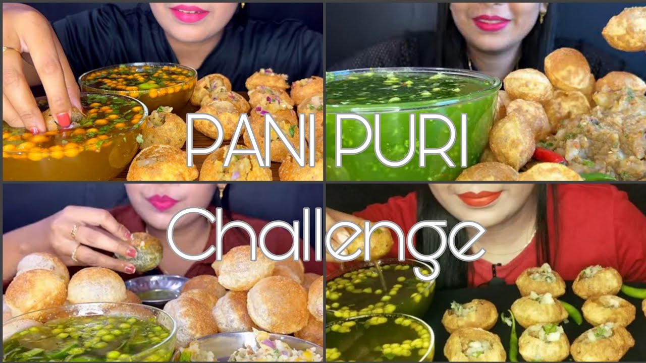 SPICY PANI PURI EATING CHALLENGE🔥GOLGAPPA EATING CHALLENGE || 2X SPEED MUKBANG || ASMR COMPILATION