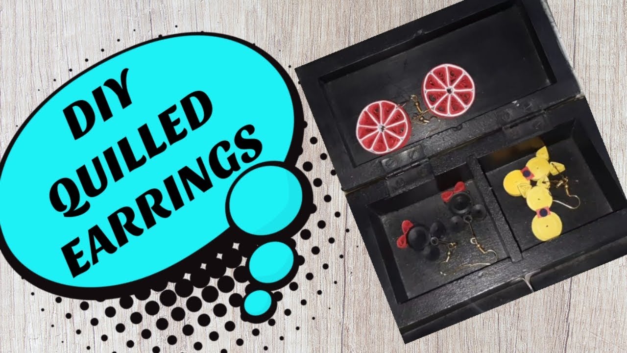 #diy#5minutescraft#earrings  Handmade Quilled Earrings|Mickey Mouse|Cat|Watermelon|Paper Craft