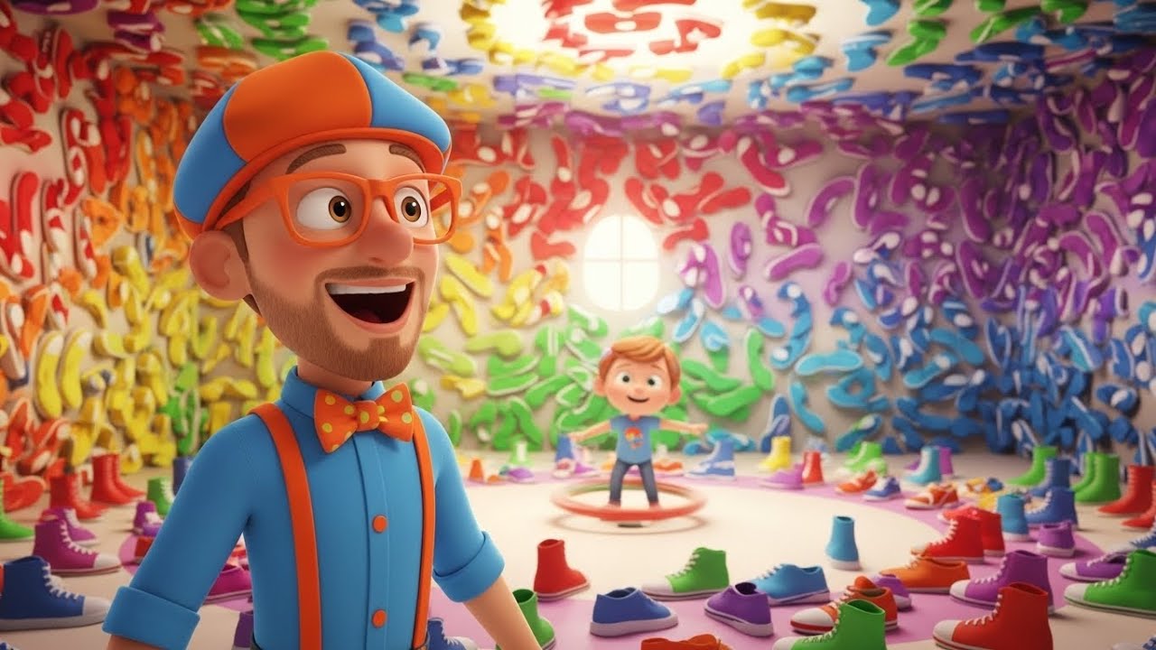 Blippi Mezcló Todos los Zapatos de Colores | Canciones Infantiles y Rimas para Niños