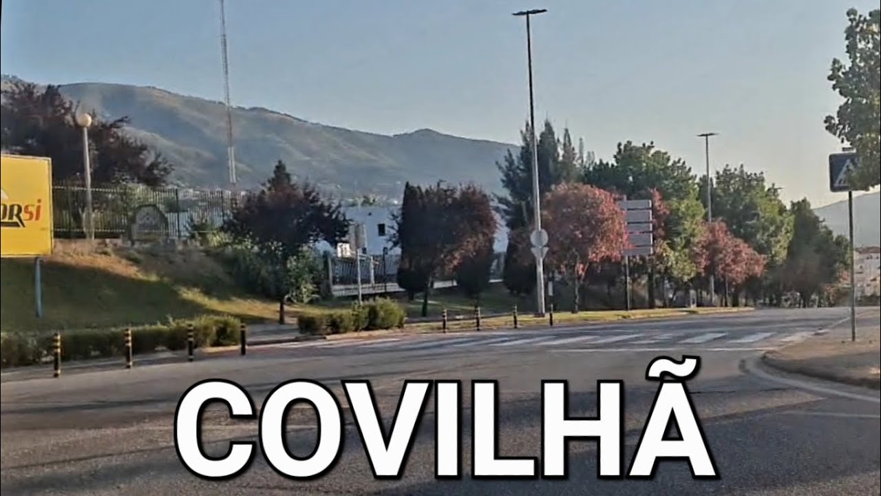 4K - Covilhã, Portugal, driving tour - Summer morning (bus driver view)
