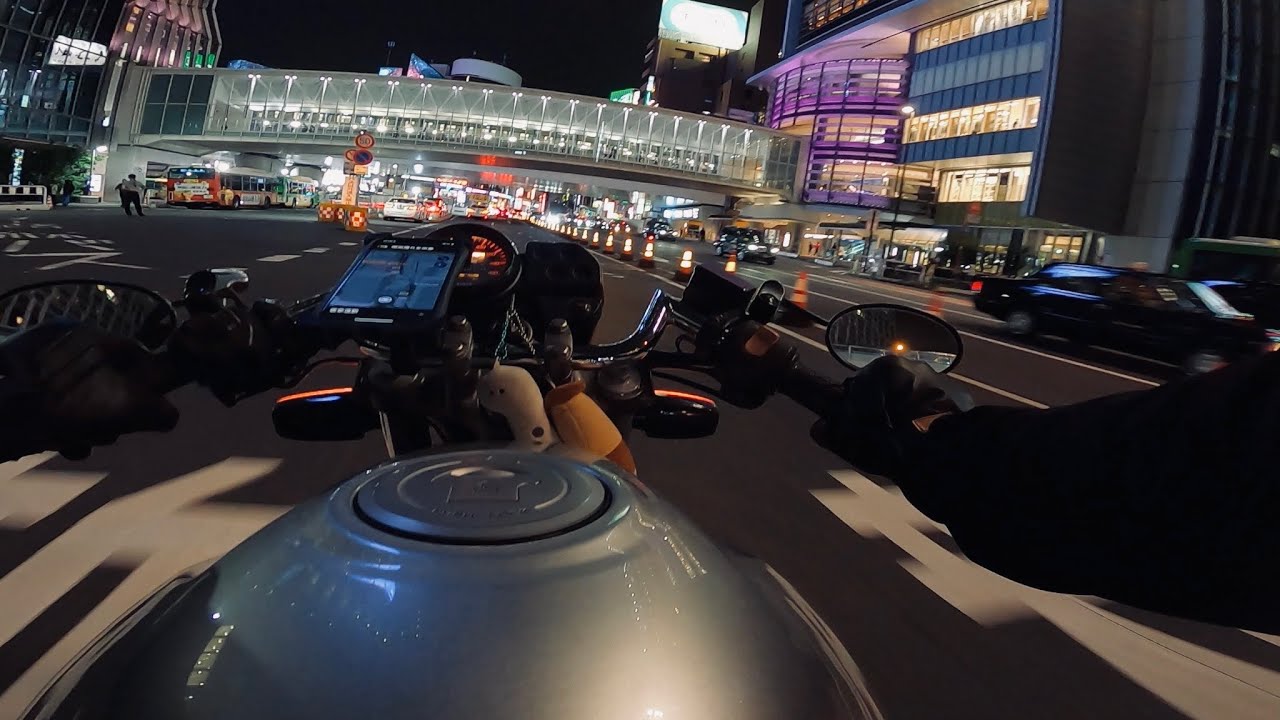 Honda VTR250  MORIWAKI Exhaust sound - Tokyo Night Ride