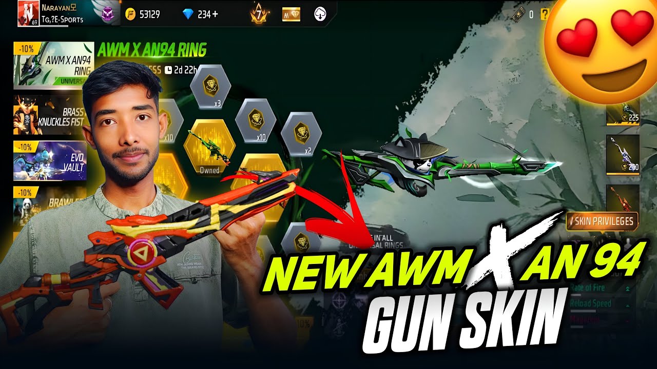 New AWM X AN94 Gun Skin Ring Event In Free Fire | Gun Skin  Ring Event