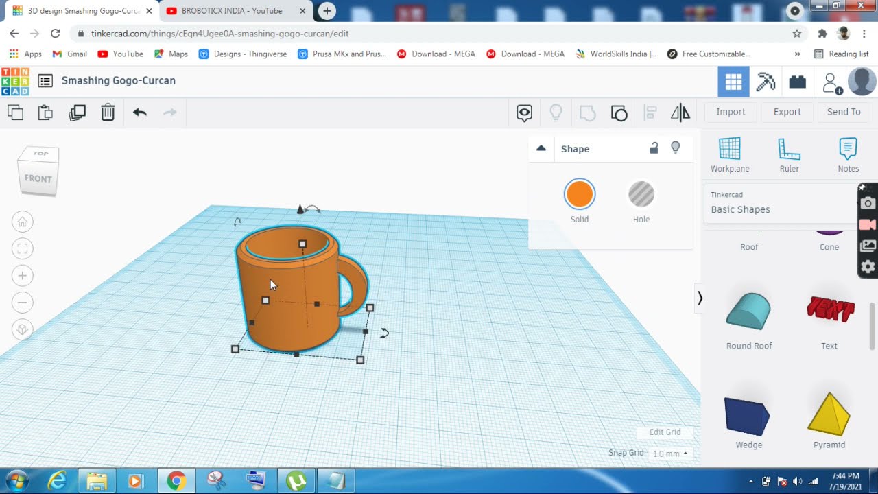 3D TEA CUP TUTORIAL IN TINKERCAD