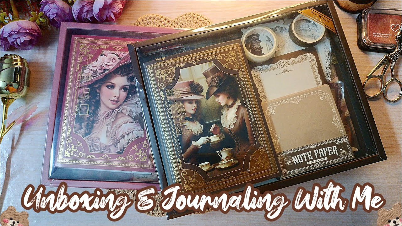 ASMR Unboxing Victorian-style Journal Kit and Journaling with me ✨ #scrapbooking #vintage journal