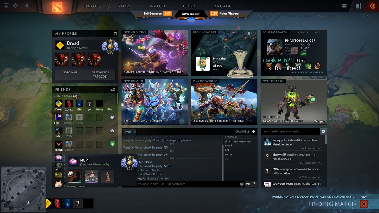 Dread's stream | Dota 2 - Invoker / Tusk / Omniknight | 18.01.2018