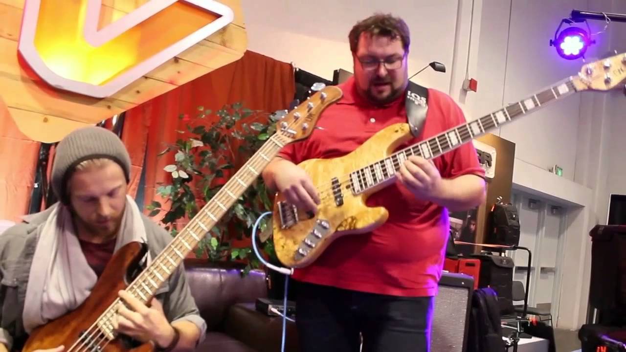 Hadrien Feraud and Federico Malaman at GruvGear Booth (Namm 2015)