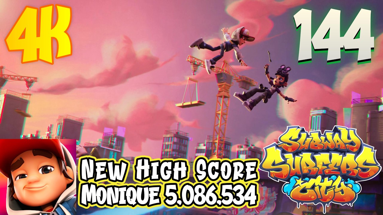 Subway Surfers City - Gameplay 144 - Monique New High Score (5,086,534)