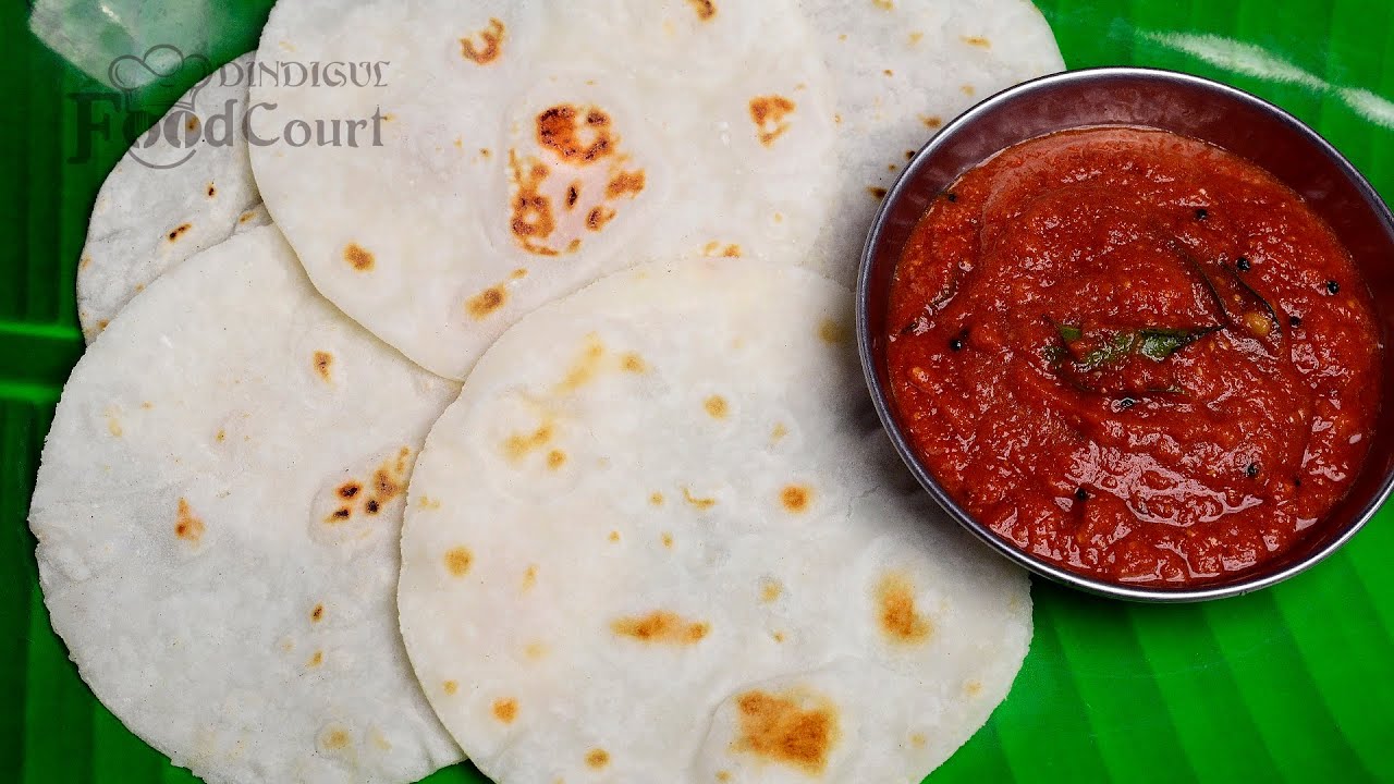 Rice Flour Chapati/ Arisi Maavu Chapati/ Tomato Thokku/ Pathiri