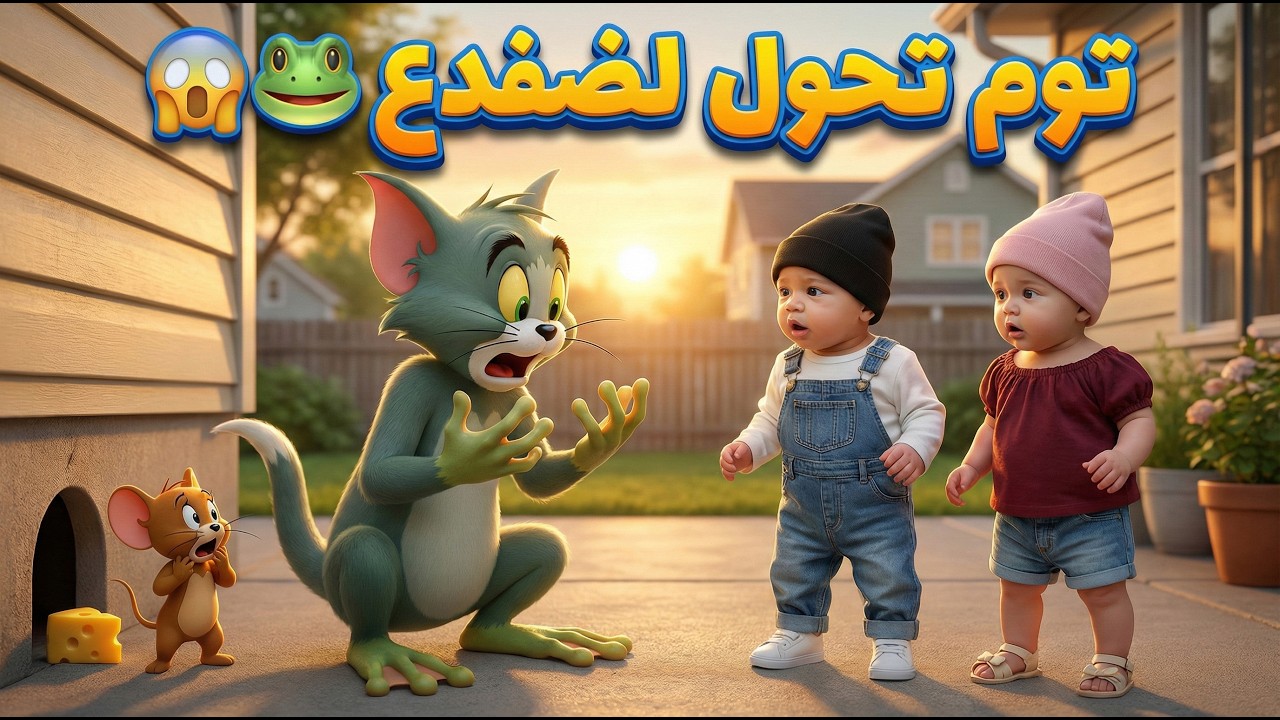 فلوق توأم الذكاء الاصطناعي | قابلنا توم وجيري 🐱🐭 (الساحرة حولت توم لضفدع!) 🔥 | Tom and Jerry