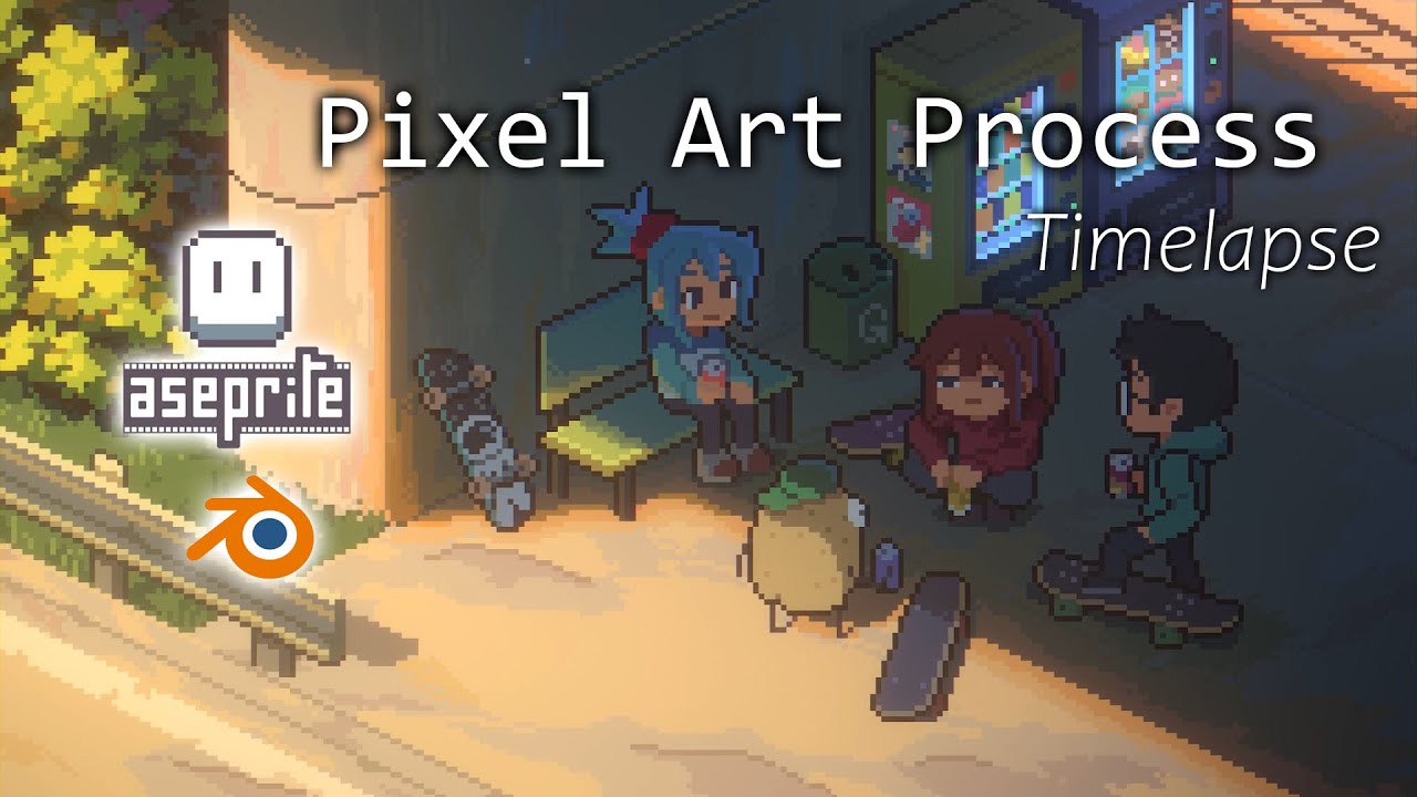 Skaters | Aseprite  x Blender Pixel Art Process [084]