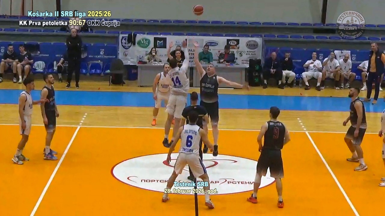 KOŠARKA 2. MRL Zapad, kolo 14: KK Prva petoletka – KK Ćuprija  90:67. Trstenik, 28. feb 2026.