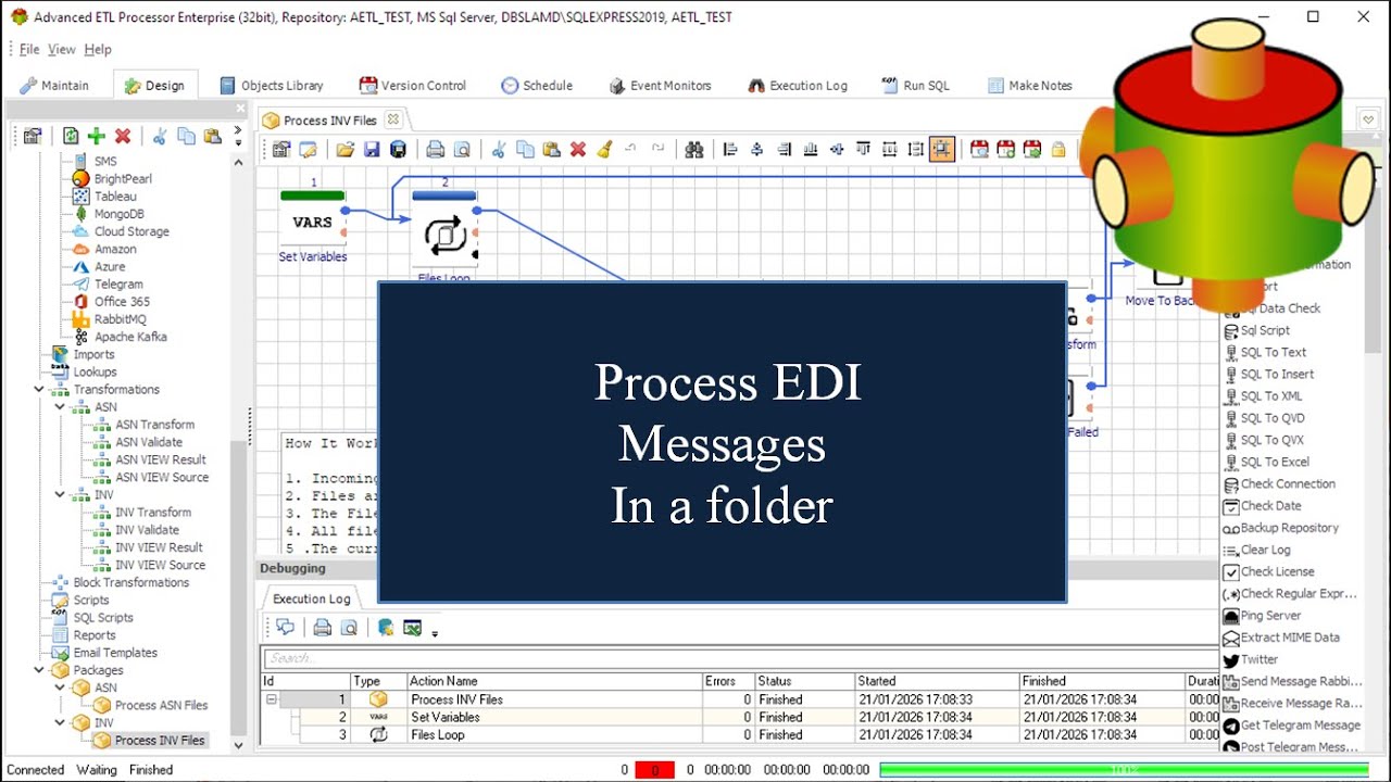 Processing EDI Messages in a folder | Advanced ETL Processor Tutorial 🎥