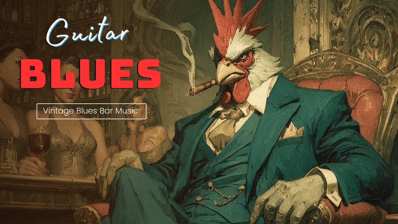 Retro Blues Gitara Lounge Muzyka dla Relaksu ~ Vintage Blues Bar Vibes i Chill Instrumentalny Dźwięk