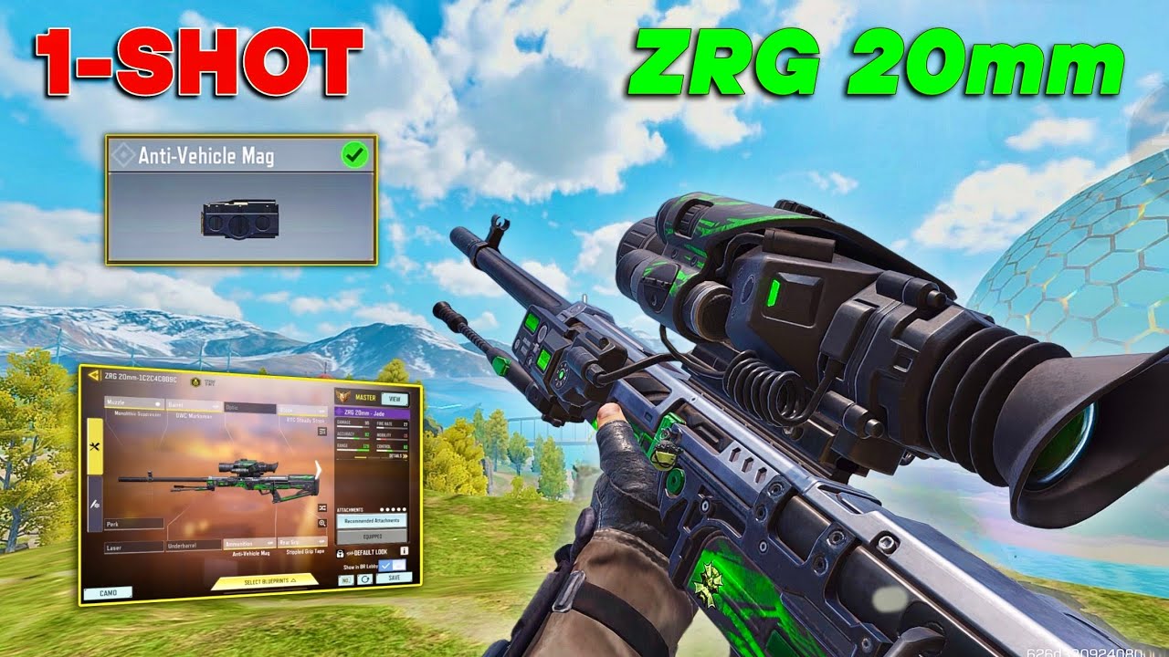 1-SHOT ZRG 20mm SNIPER WITH Anti-Vehicle Mag IS SO INSANE 🤯 | BEST ZRG 20mm GUNSMITH CODM BR