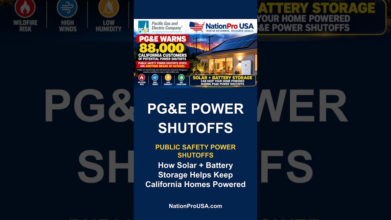 PG&E Warns 88,000 of Power Shutoffs | Solar + Battery Backup