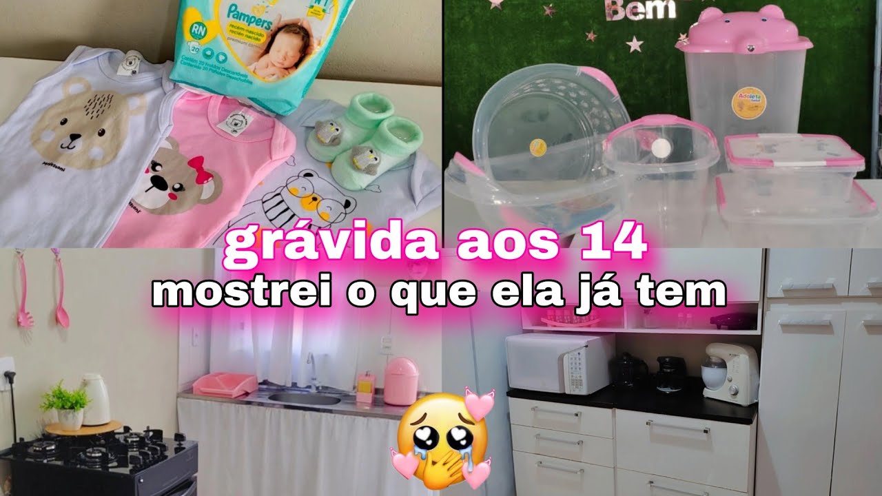Engravidei aos 14 anos 🥹enxoval da bebê 🤰🏻mostrei tudo que a bebê já tem 🍼 organização grávida 🩷