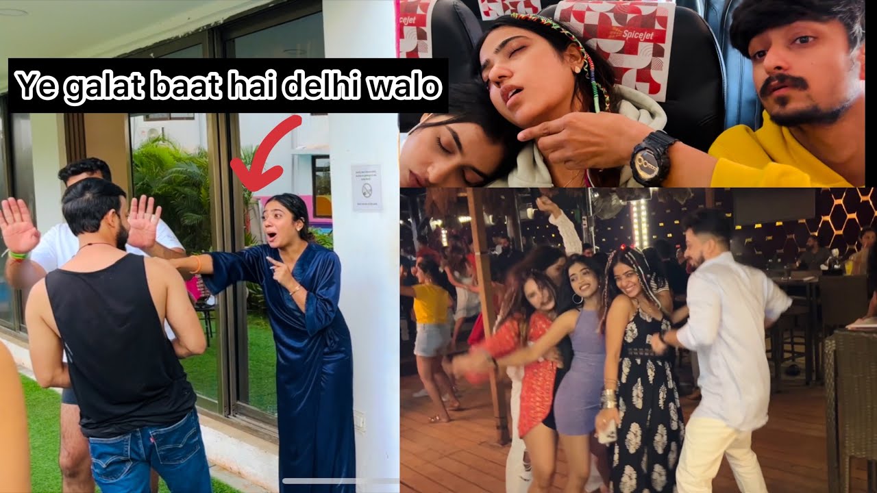 Mumbai girls v/s delhi boys in goa 🌴 😂